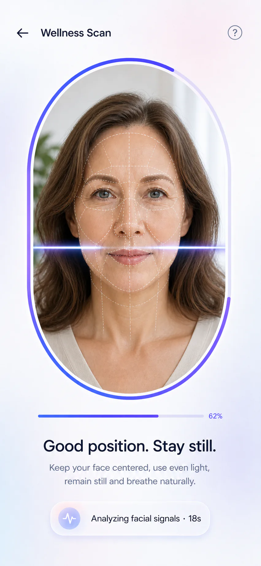 Pulselio guided wellness scan in progress
